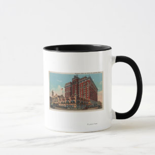 Spokane WA - beskåda av det Davenport hotellet #1 Mugg