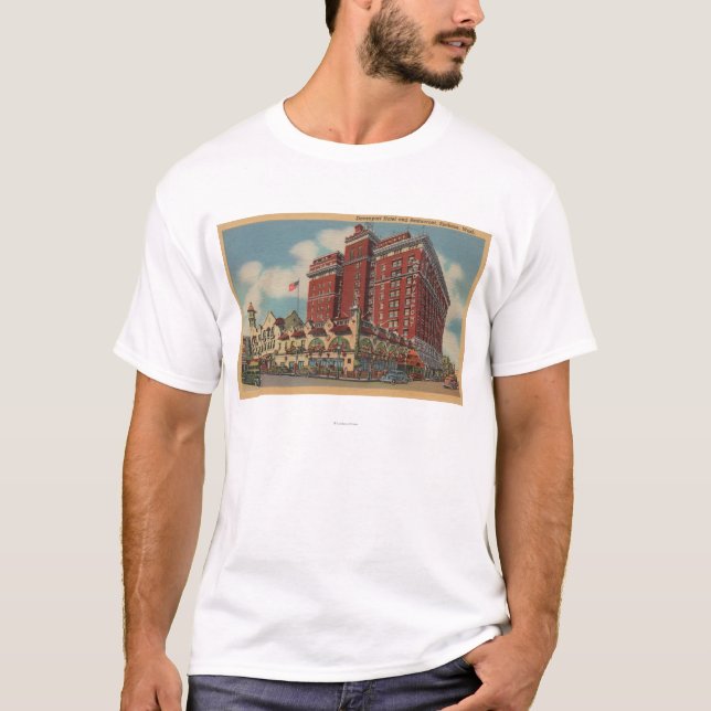 Spokane WA - beskåda av det Davenport hotellet #2 T Shirt (Framsida)