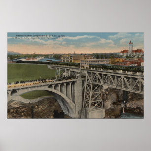 Spokane WA - facklig Stillahavs- järnväg Poster