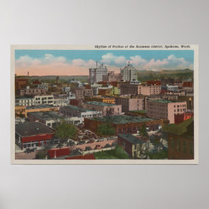Spokane WA - horisont beskådar av centra Poster