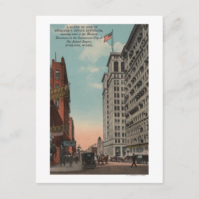 Spokane, WA - Offtown View med Horsecarts Vykort (Framsida)