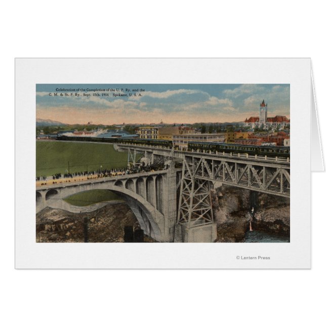 Spokane, WA - Union Pacific Railway Completion Hälsningskort (Framsidan Horizontal)