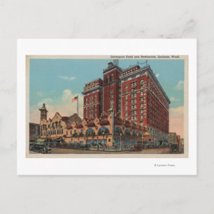 Spokane, WA - View of Davenport Hotel #1 Vykort