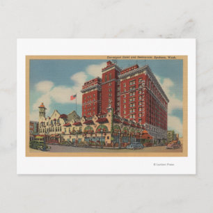 Spokane, WA - View of Davenport Hotel #2 Vykort