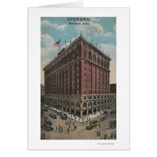 Spokane, WA - View of Davenport Hotel Hälsningskort