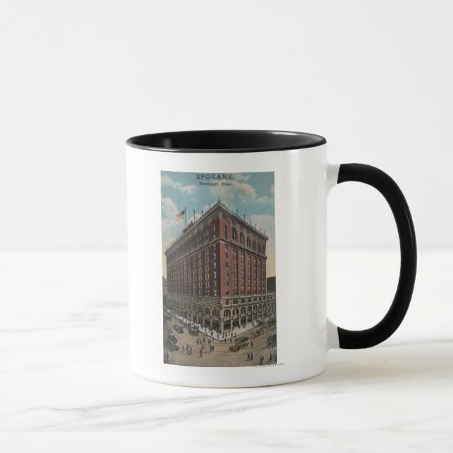 Spokane, WA - View of Davenport Hotel Mugg (Höger)