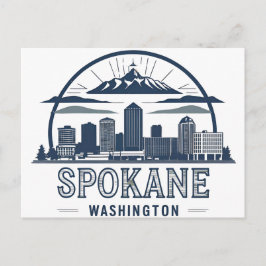 Spokane Washington DC Siluett Vykort