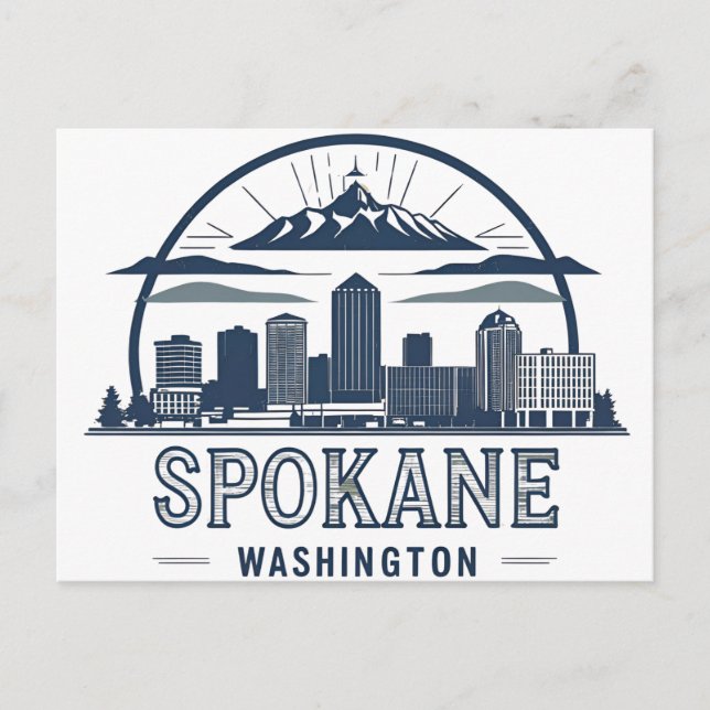 Spokane Washington DC Siluett Vykort (Framsida)