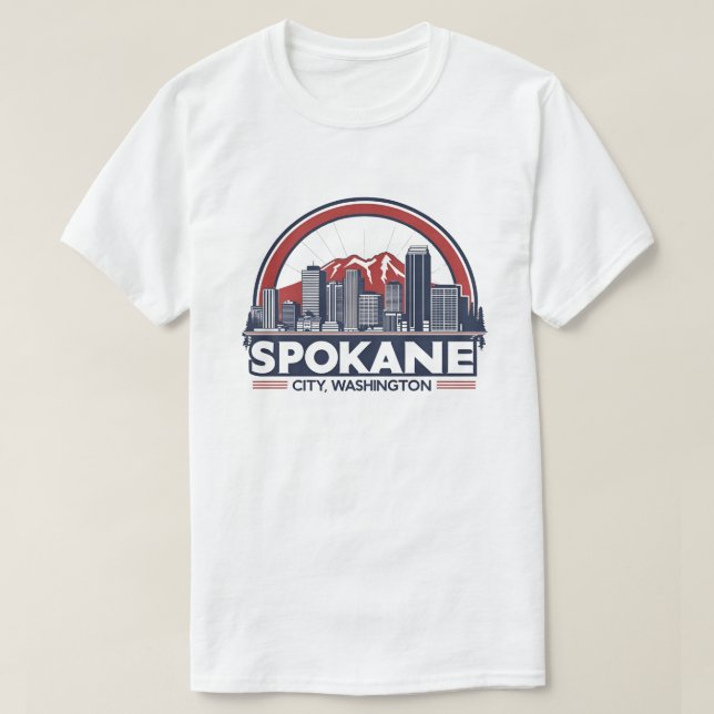 Spokane Washington DC Skyline T Shirt (Design framsida)