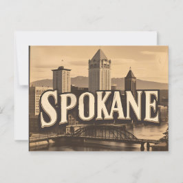 Spokane Washington DC vintage Skyline Vykort