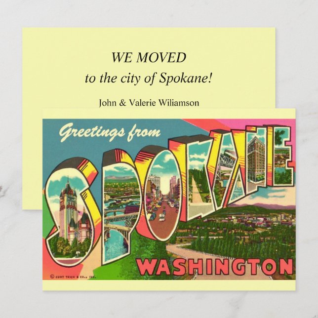 Spokane Washington Flyttningskungörelse (Fram/baksida)