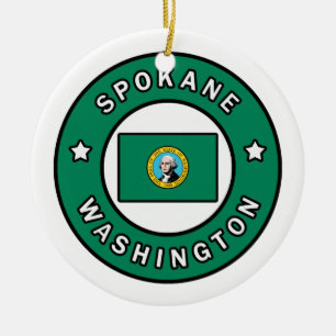 Spokane Washington Julgransprydnad Keramik