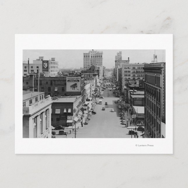 Spokane, Washington - Riverside Avenue Vykort (Framsida)