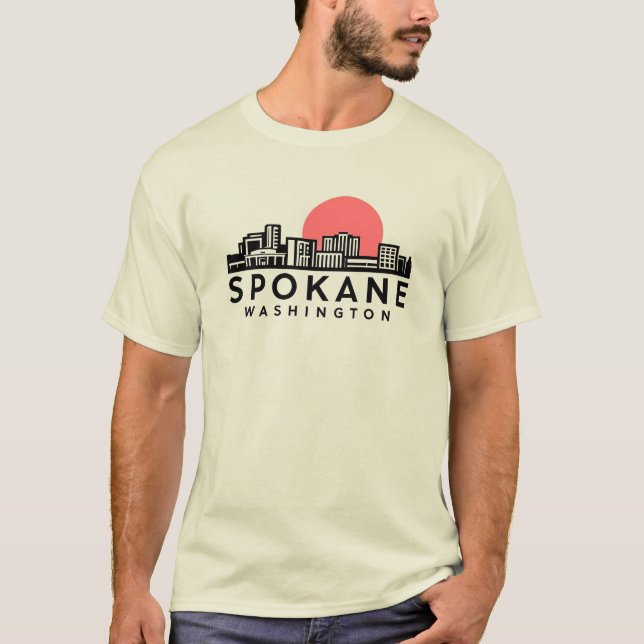 Spokane, Washington State T Shirt (Framsida)