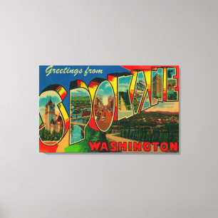 Spokane Washington - stora brevplatser 2 Canvastryck