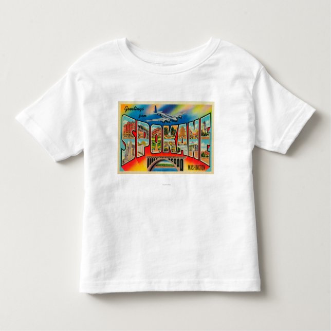 Spokane Washington - stora brevplatser 3 T Shirt (Framsida)
