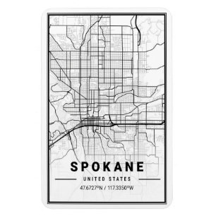 Spokane Washington USA Travel City Karta Magnet