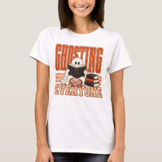 Spökar alla Bokälskande spöke läser Halloween T Shirt