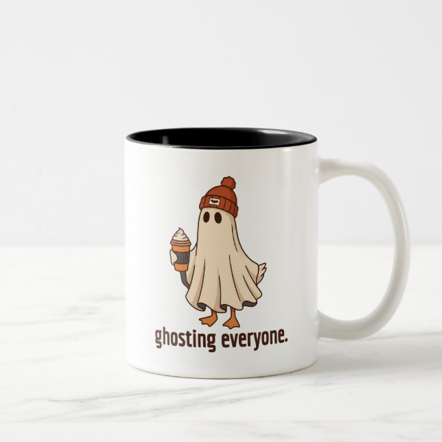 Spökar alla Ghost Goose, present till kaffefanatik Två-Tonad Mugg (Höger)