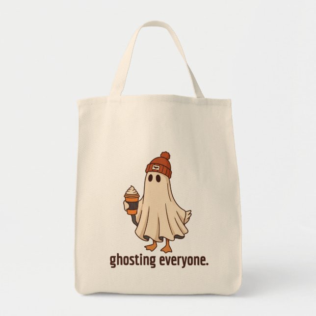 Spökar alla Ghost Goose, present till kaffefanatik Tygkasse (Framsidan)