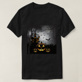 Spökat hus för Halloween kyrkogårdplatser pumpa T-shirt