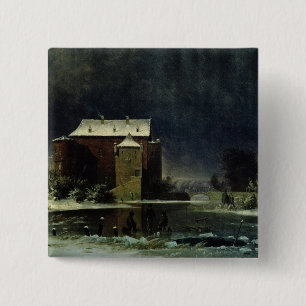Spökat hus i snön, 1848 knapp