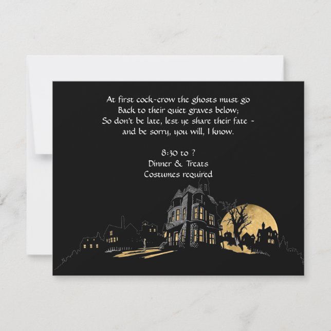 Spökat hus på en backehalloween festinbjudan inbjudningar (Framsida)