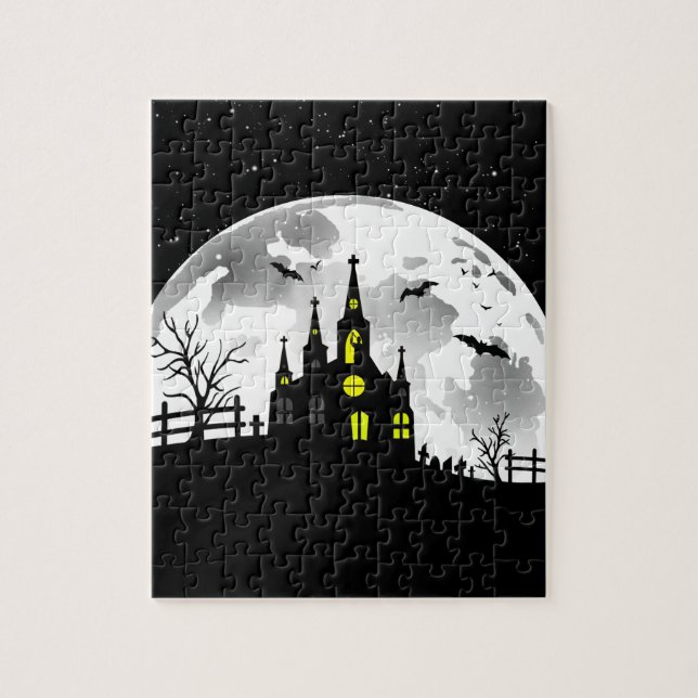 Spökat huspsykopatHalloween pussel (Vertikal)