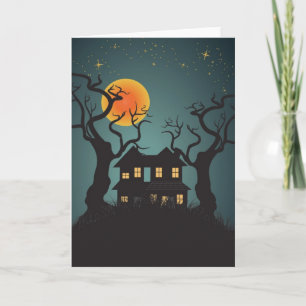 Spökat kort för husHalloween hälsning