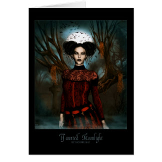 Spökat månsken hälsningskort