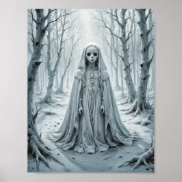 Spökbarn i kall vinter poster