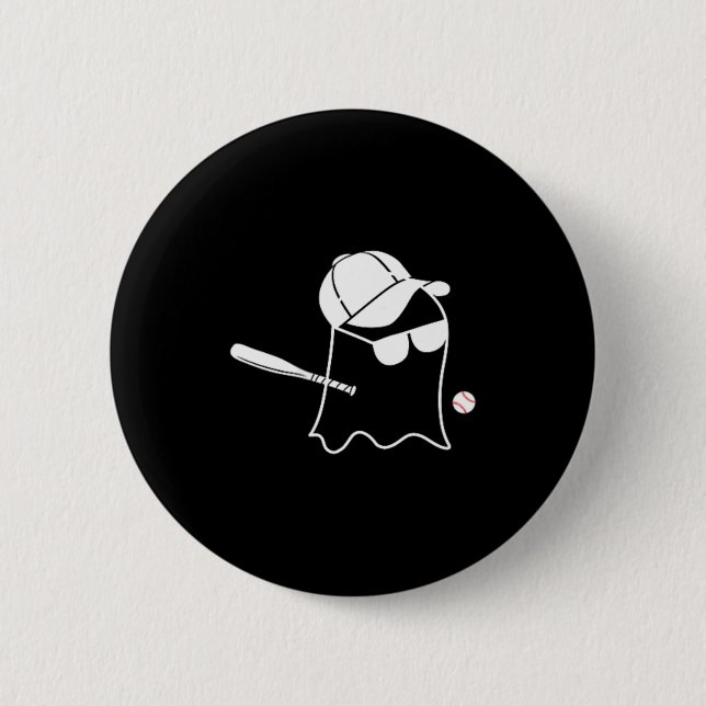 Spökbaseboll Halloween-kostym Rolig baseboll Knapp (Framsida)