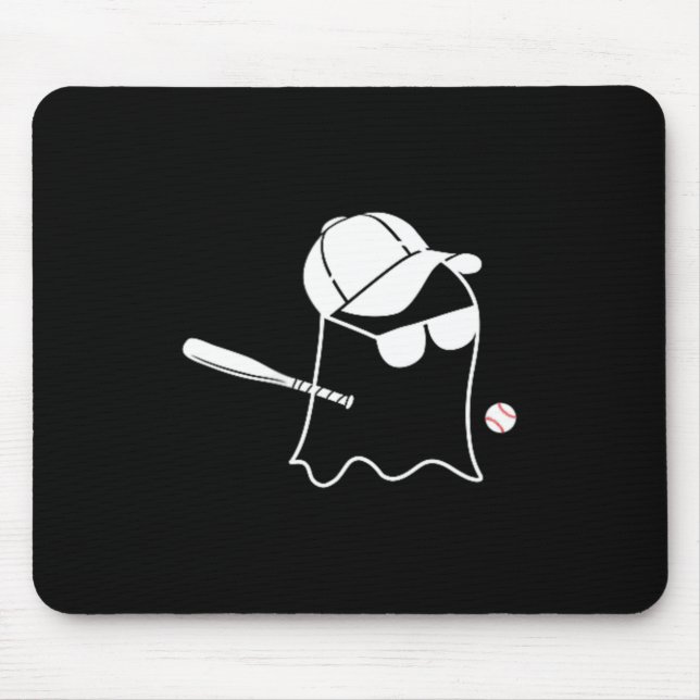Spökbaseboll Halloween-kostym Rolig baseboll Musmatta (Framsidan)