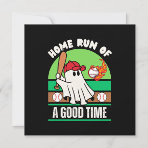 Spökbasebollspelare Halloween Inbjudningar