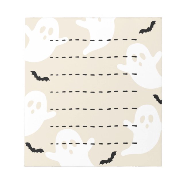 Spökbat Streckad Linje Halloweenfilt Anteckningsblock (Framsida)