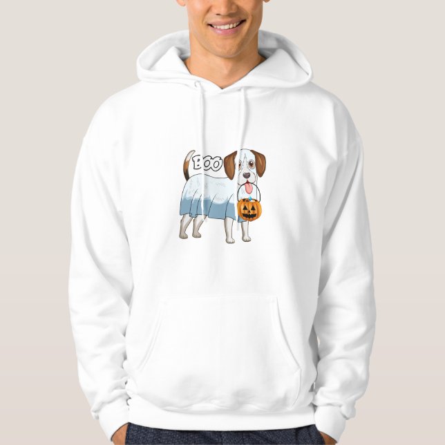 Spökbeagle Halloween Hund Hoodie (Framsida)