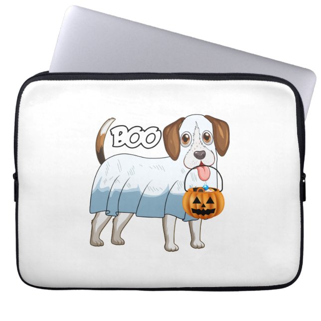 Spökbeagle Halloween Hund Laptop Fodral (Framsidan)