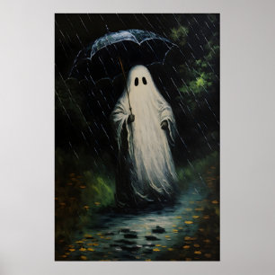 Spökbild i regn Konsttryck Spooky Cottagecore Poster