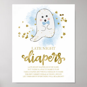 Spökblöjor på natten Förlossningsfest spelskylt Poster