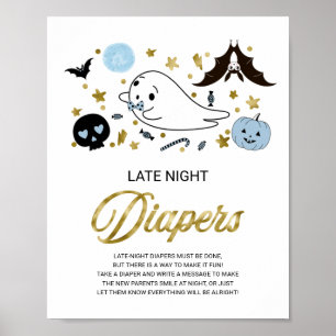 Spökblöjor på natten Förlossningsfest Teckenspel Poster