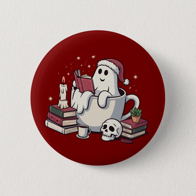 Spökböcker jul lärare bokorm  knapp (Framsida)