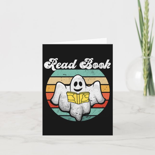 Spökbok läsning Vintage  Kort (Framsida)