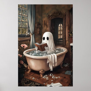Spökbokläsning tar ett badkarsexponering, mörkt poster