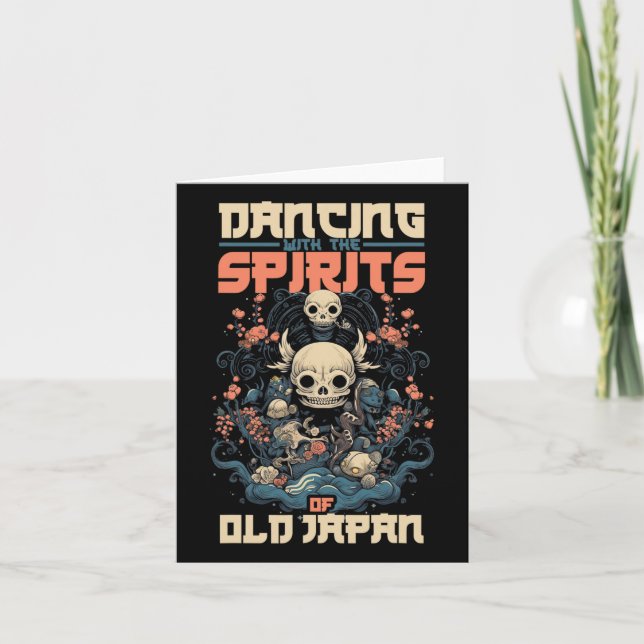 Spökdemon dansar med ande från det gamla Japan Yok Kort (Framsida)