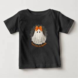 Spökdesign med orange snöre i utsirad ram t shirt