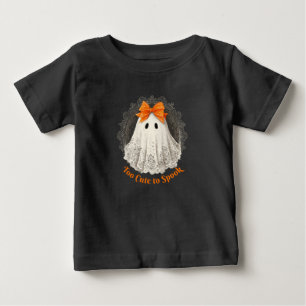 Spökdesign med orange snöre i utsirad ram t shirt