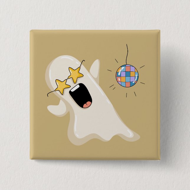 Spökdiskotekan med stjärnbrillor knapp (Framsida)
