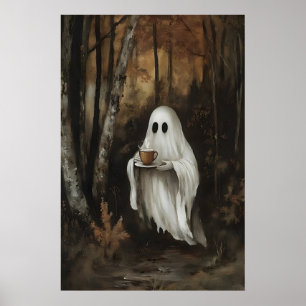 Spökdrycker Kaffe I Höstskogsutskrift, Spöke Poster