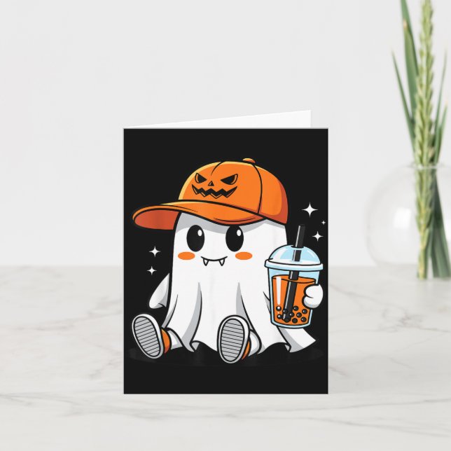 Spökdrycker kaffe rolig Halloween-kostym Kort (Framsida)