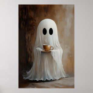 Spökdrycker Kaffeetryck, Spökte Whimsical Poster